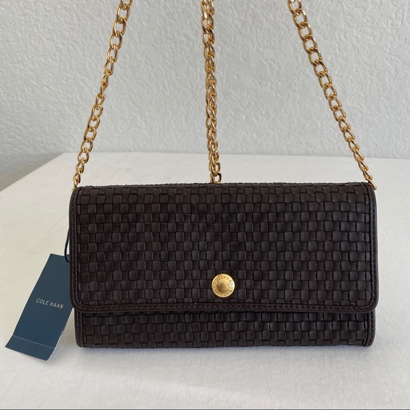 Cole Haan Handbags - Cole Haan brown woven convertible wallet bag